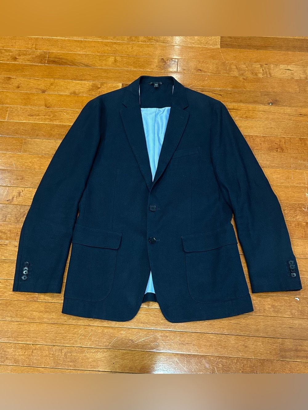 Banana Republic Sports Coat Men’s 40R Navy Italian Fabric Textured Linen Blend